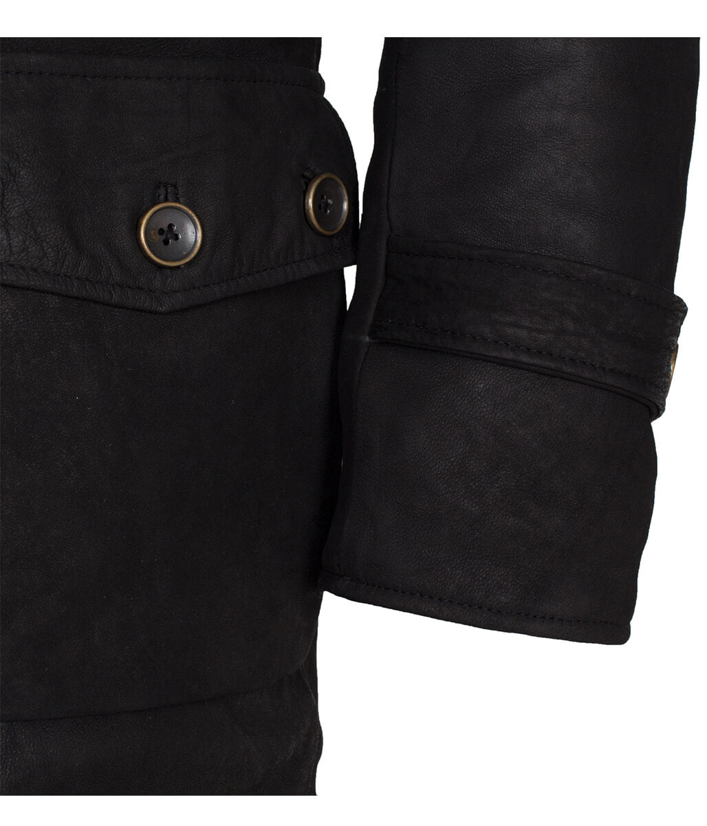 Men The Dark Knight Rises Bane Black Shearling Real Leather Coat