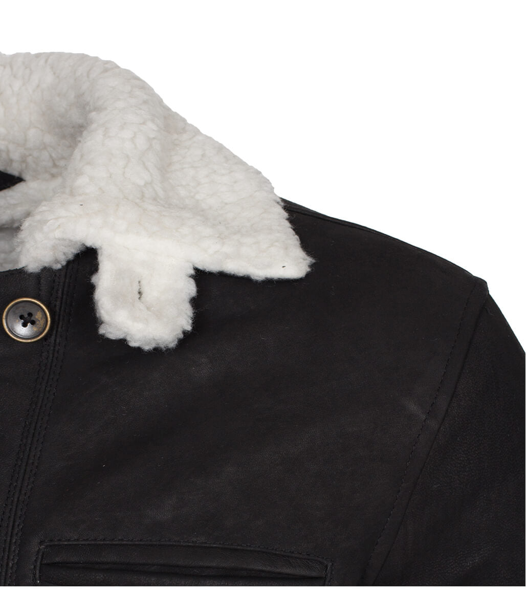 Men The Dark Knight Rises Bane Black Shearling Real Leather Coat
