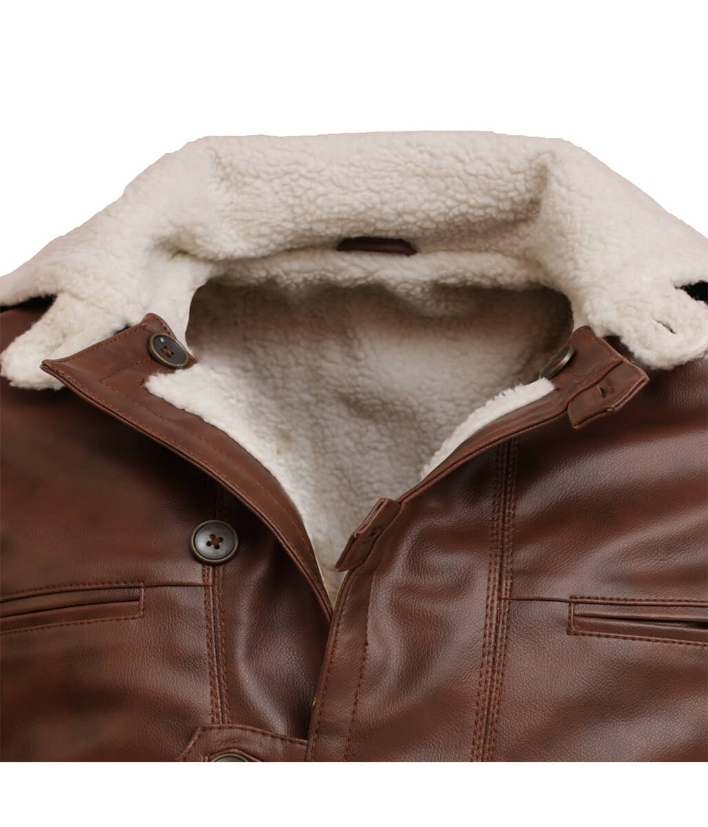 Men The Dark Knight Rises Bane Brown Shearling Real Leather Coat