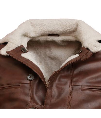 Men The Dark Knight Rises Bane Brown Shearling Real Leather Coat
