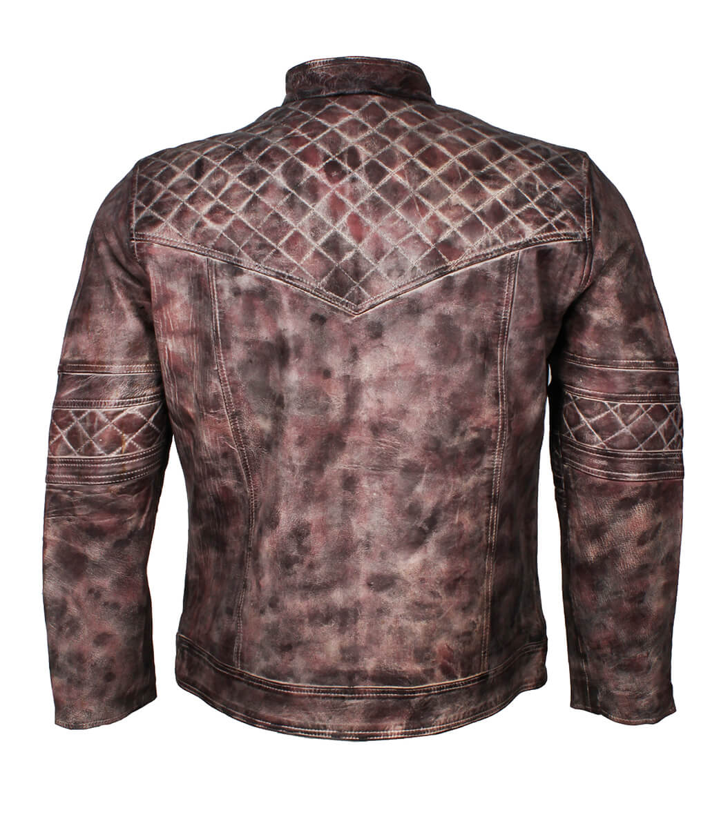 Vintage Men Brown Distressed Leather Jacket