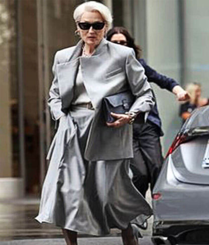 Meryl Streep Devil Wears Prada 2 Grey Cotton Blazer