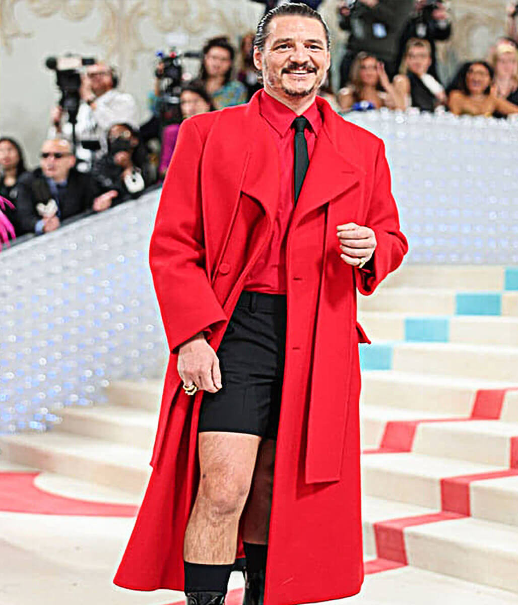 Met Gala 2023 Pedro Pascal Red Wool Coat