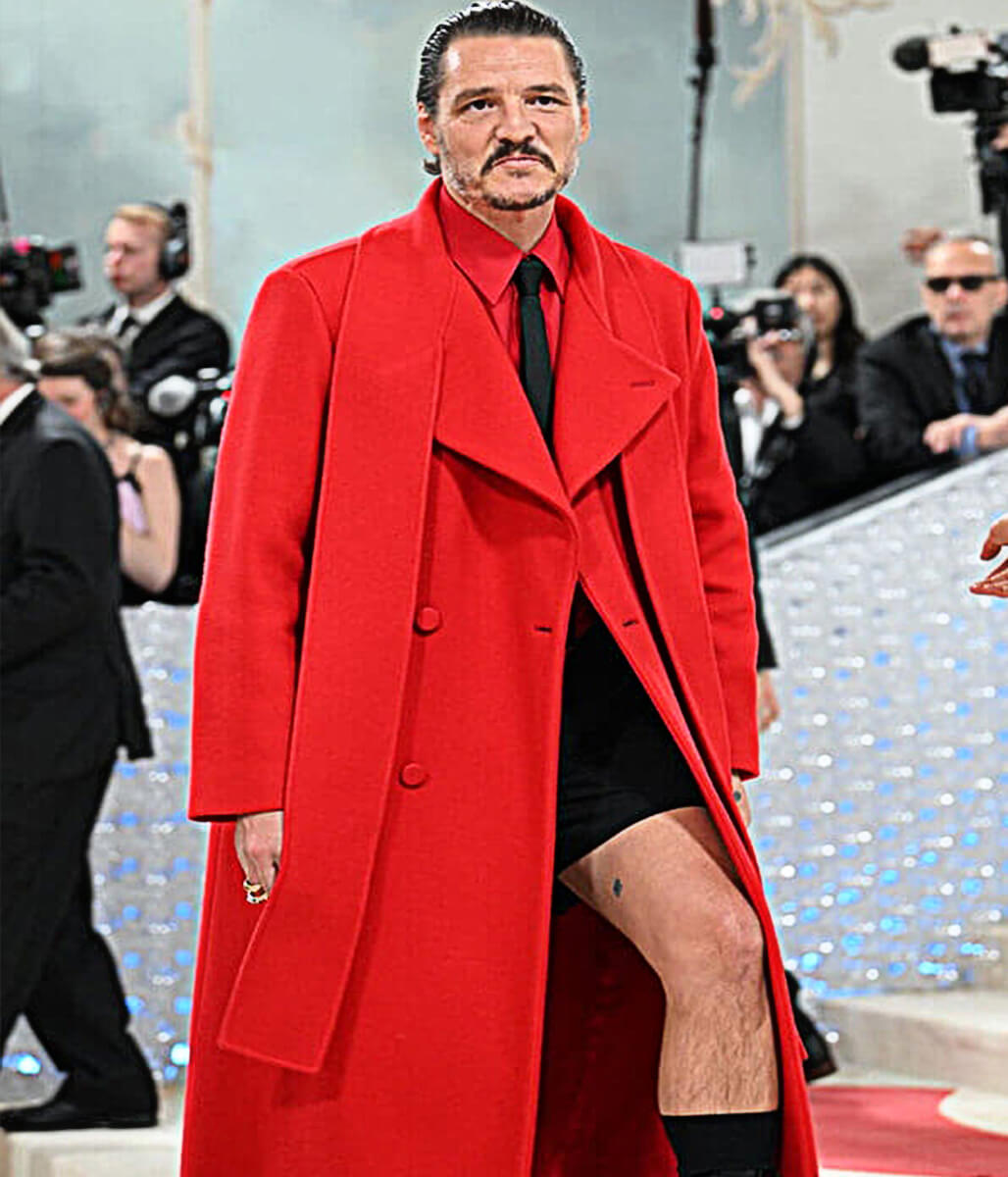 Met Gala 2023 Pedro Pascal Red Wool Coat