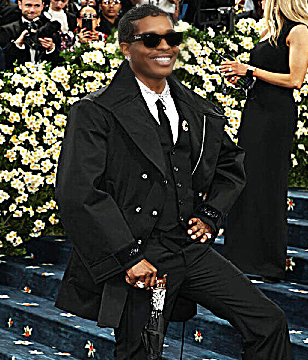 Met Gala 2025 A$AP Rocky Black Marmot Jacket