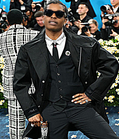 Met Gala 2025 A$AP Rocky Black Marmot Jacket