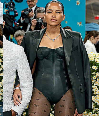Met Gala 2025 Helin Lasichanh Black Leather Blazer
