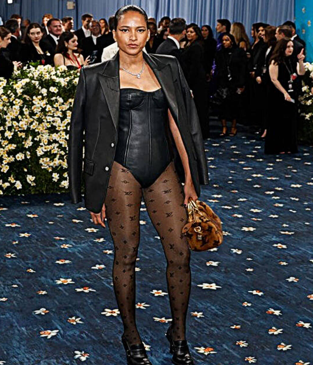 Met Gala 2025 Helin Lasichanh Black Leather Blazer