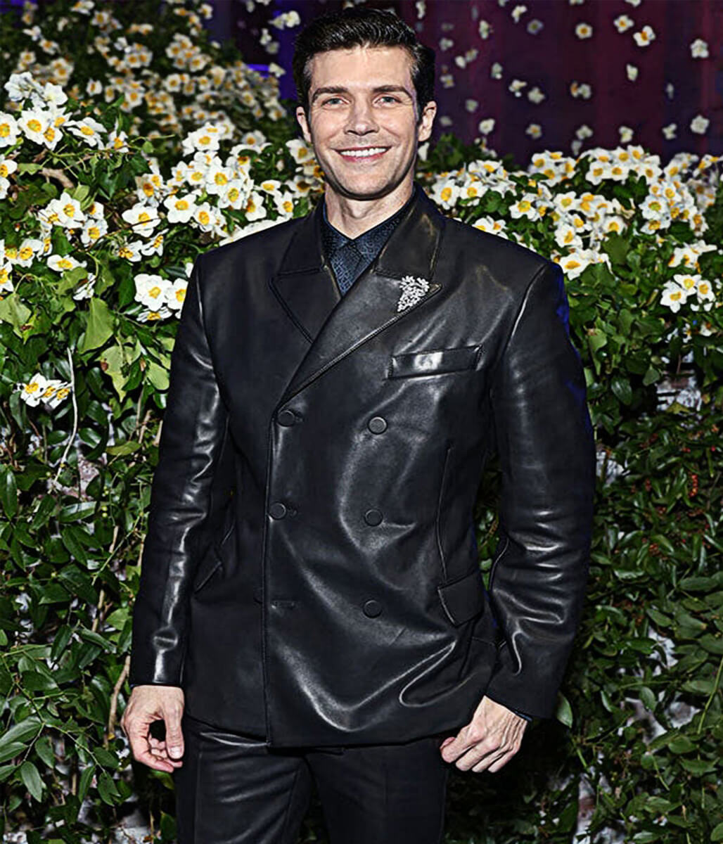 Met Gala 2025 Roberto Bolle Black Leather Blazer