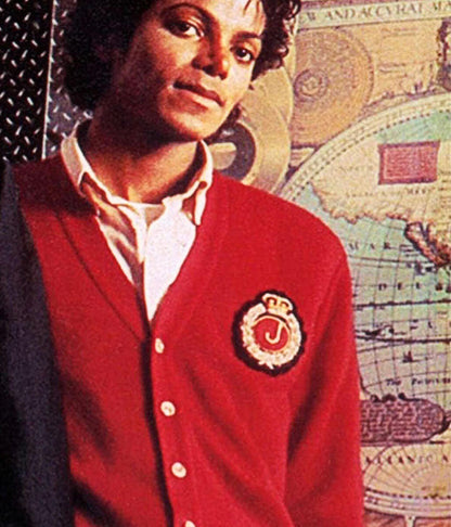 Michael 2026 Jackson Jaafar Red Cardigan Jacket