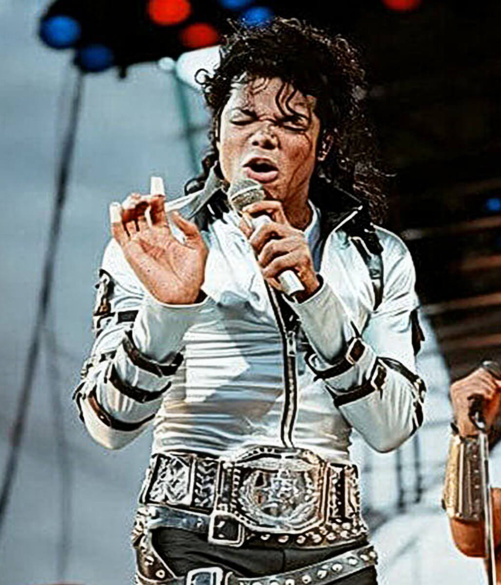 Michael Jackson Bad World Tour Silver Leather Jacket