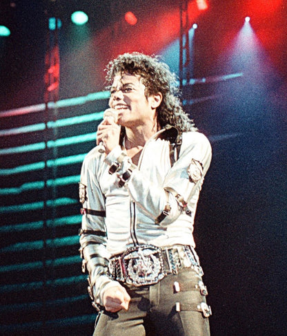 Michael Jackson Bad World Tour Silver Leather Jacket