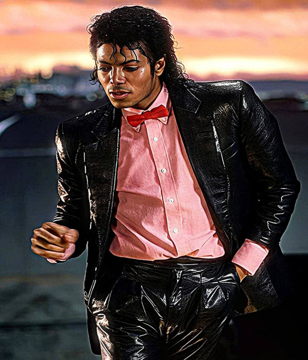 Michael Jackson Billie Jean Black Leather Blazer