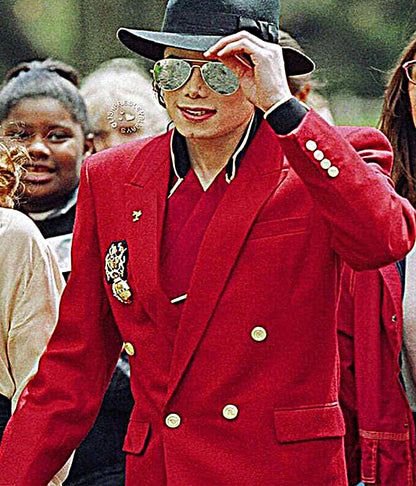 Michael Jackson Los Angeles Spotting Red Cotton Blazer