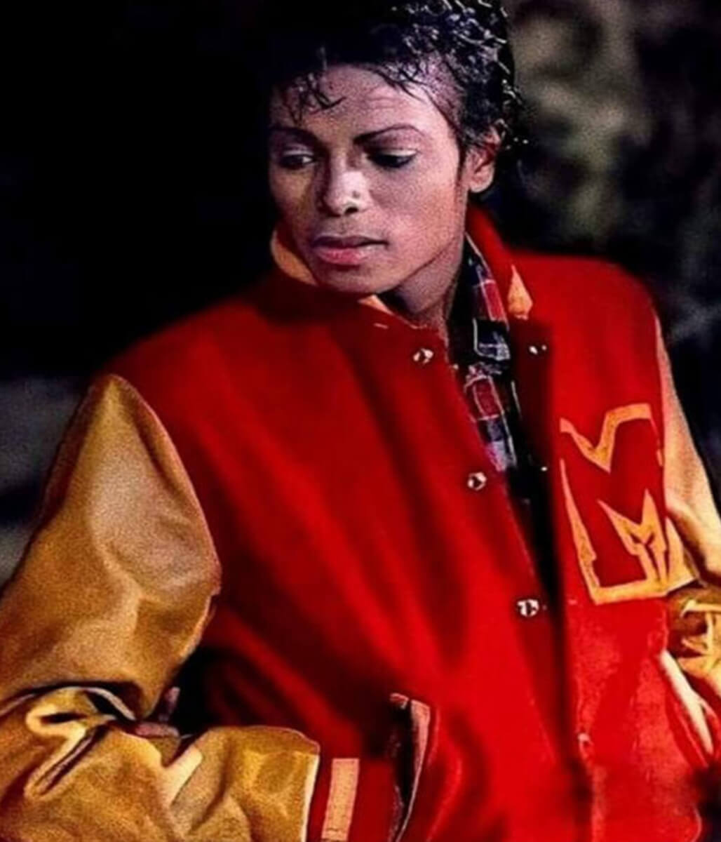 Michael Jackson Red & Golden Varsity Jacket