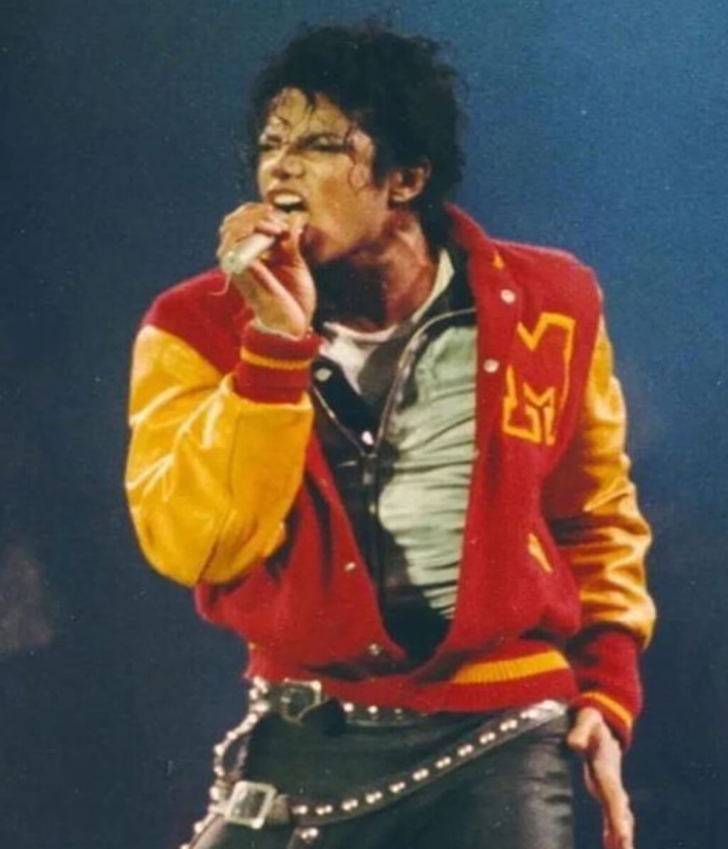 Michael Jackson Red & Golden Varsity Jacket