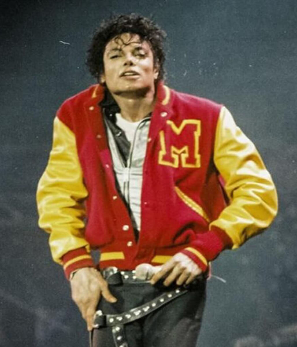 Michael Jackson Red & Golden Varsity Jacket