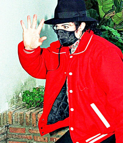 Michael Jackson Spain Spotting Red Varsity Jacket