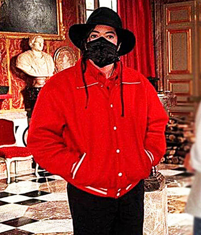 Michael Jackson Spain Spotting Red Varsity Jacket