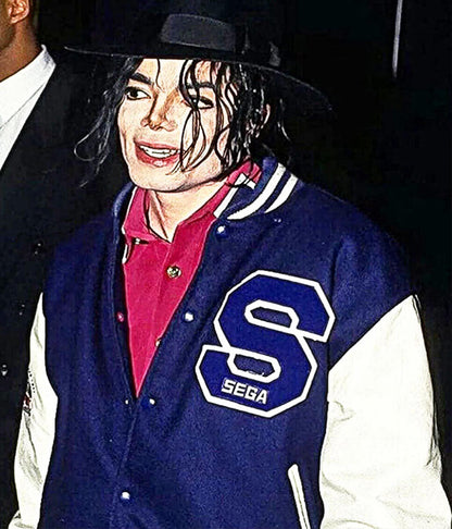 Michael Jackson Tokyo Spotting Blue Sonic Varsity Jacket
