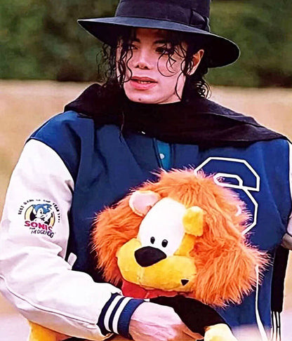 Michael Jackson Tokyo Spotting Blue Sonic Varsity Jacket