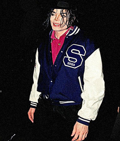 Michael Jackson Tokyo Spotting Blue Sonic Varsity Jacket