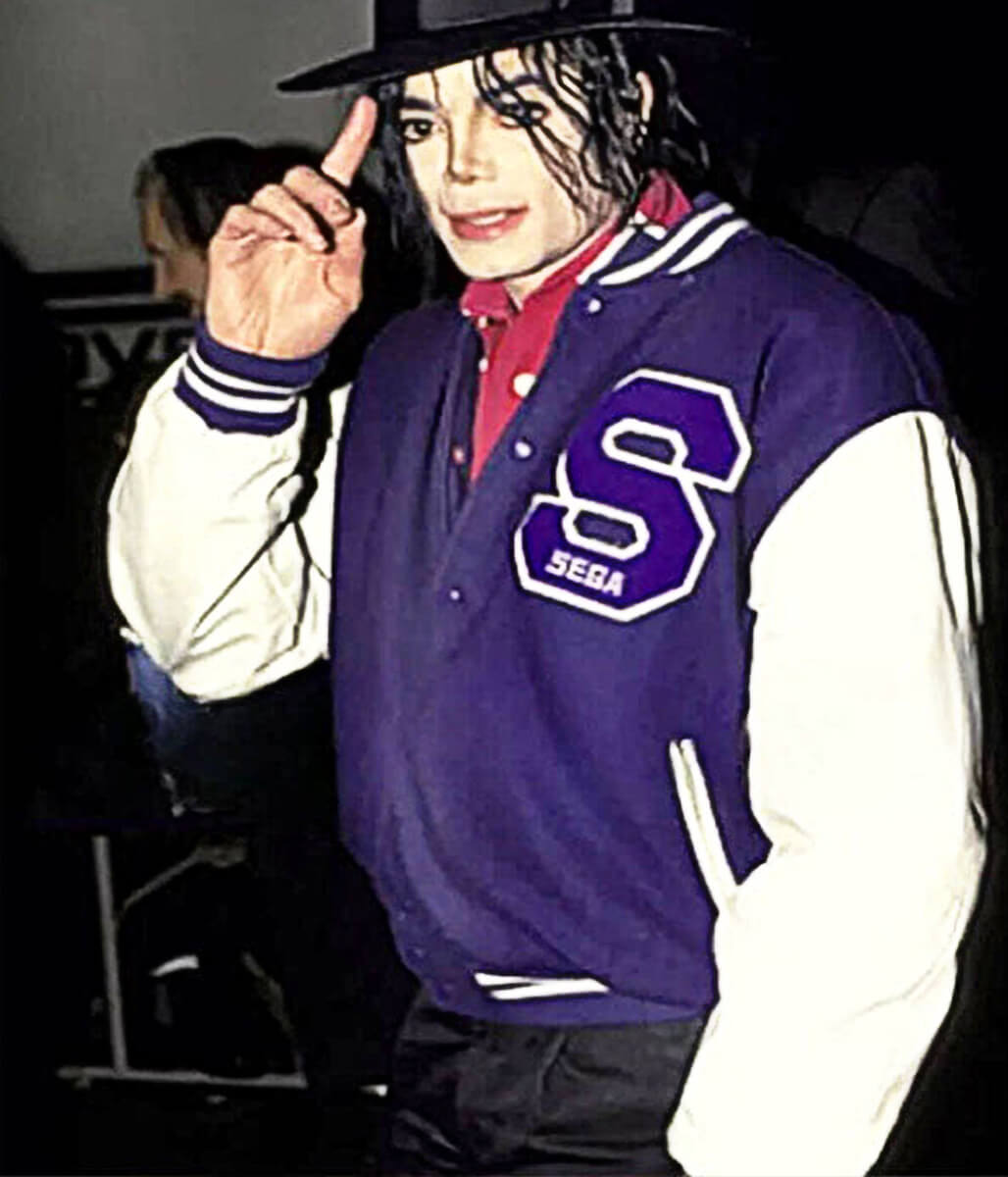 Michael Jackson Tokyo Spotting Blue Sonic Varsity Jacket