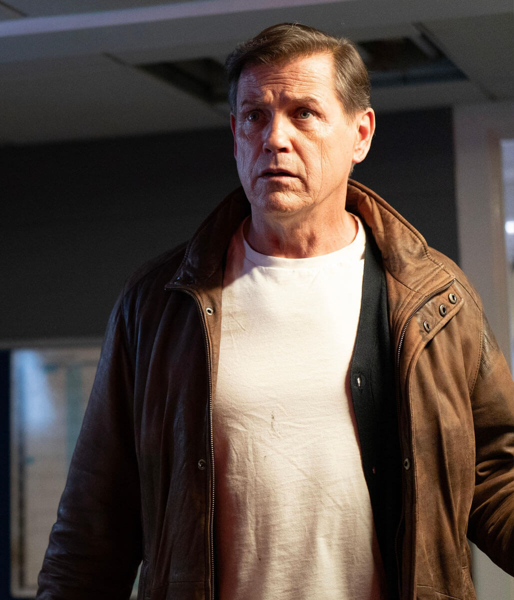 Michael Paré Helloween 2025 Brown Leather Jacket