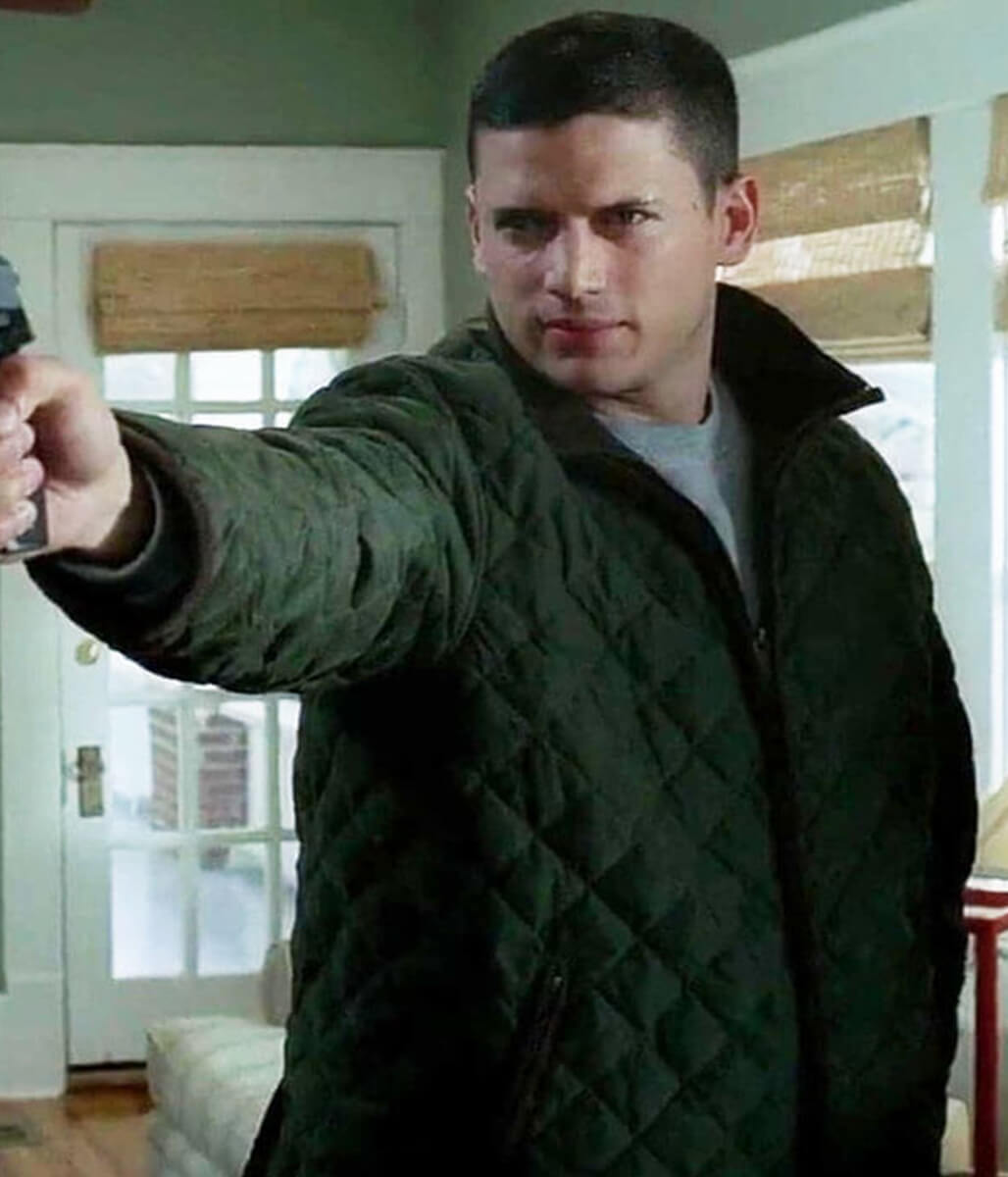 Michael Scofield Prison Break Green Quilted Jacket