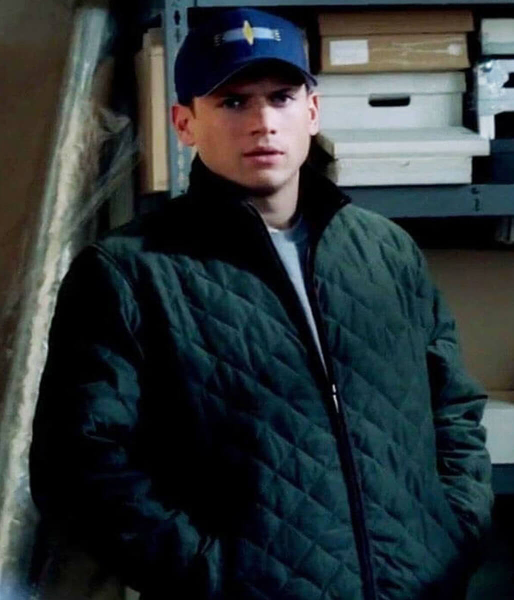 Michael Scofield Prison Break Green Quilted Jacket