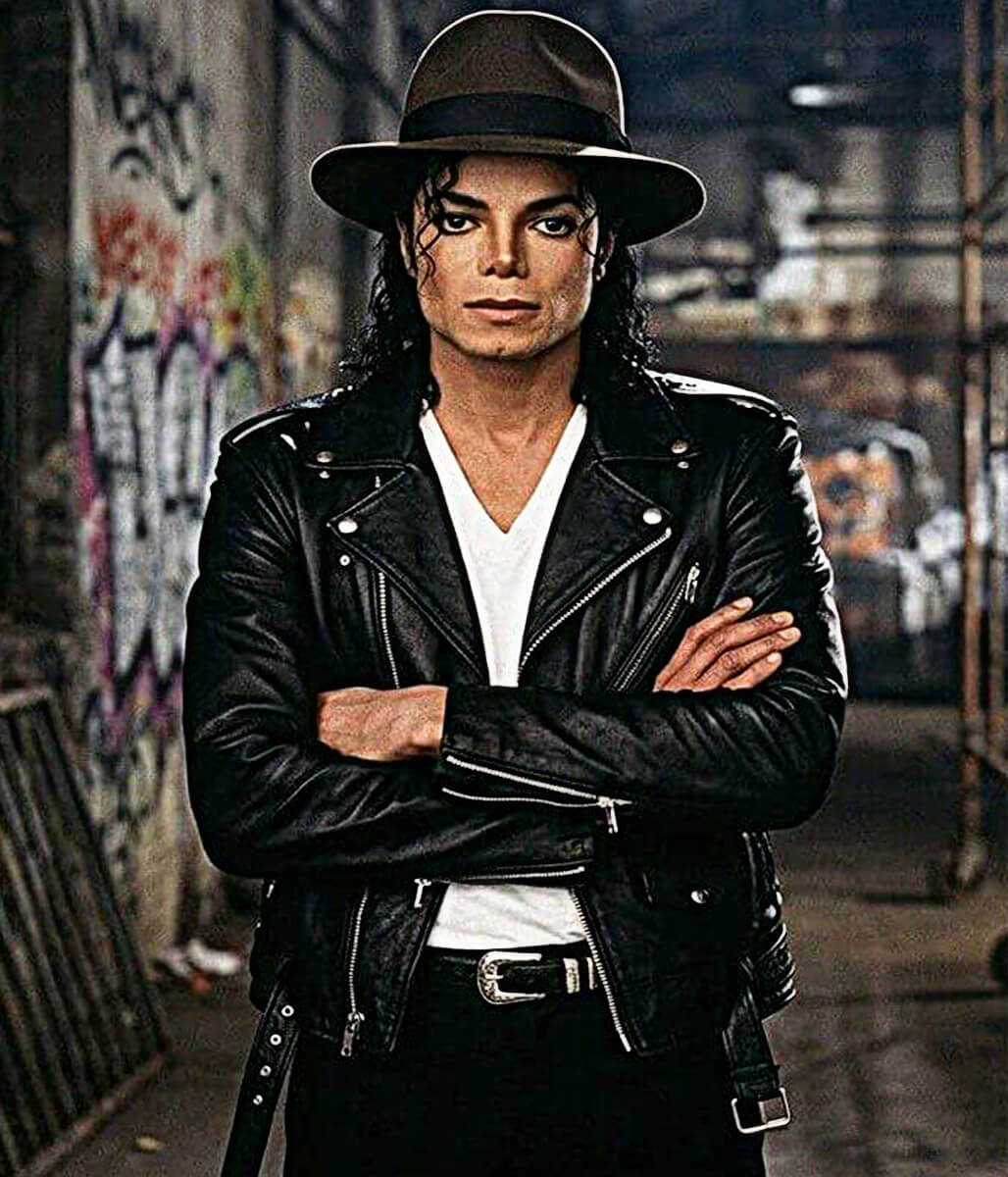 Michal Jackson King Of Pop Black Biker Leather Jacket