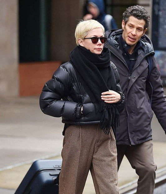 Michelle Williams Black Parachute Jacket