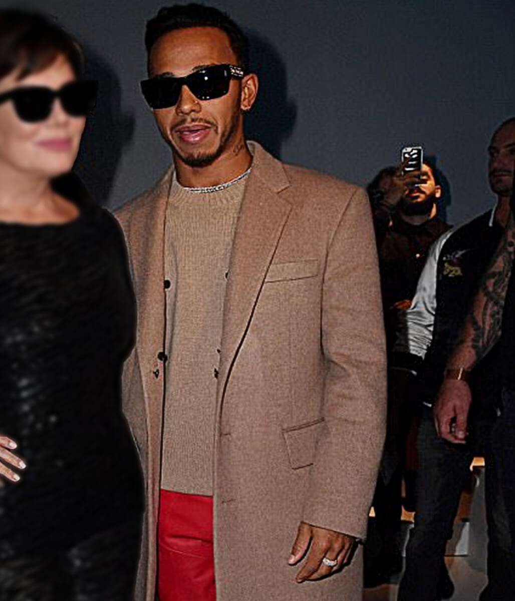 Milan Fashion Week Lewis Hamilton Brown Wool Coat