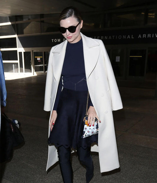 Miranda Kerr White Wool Coat