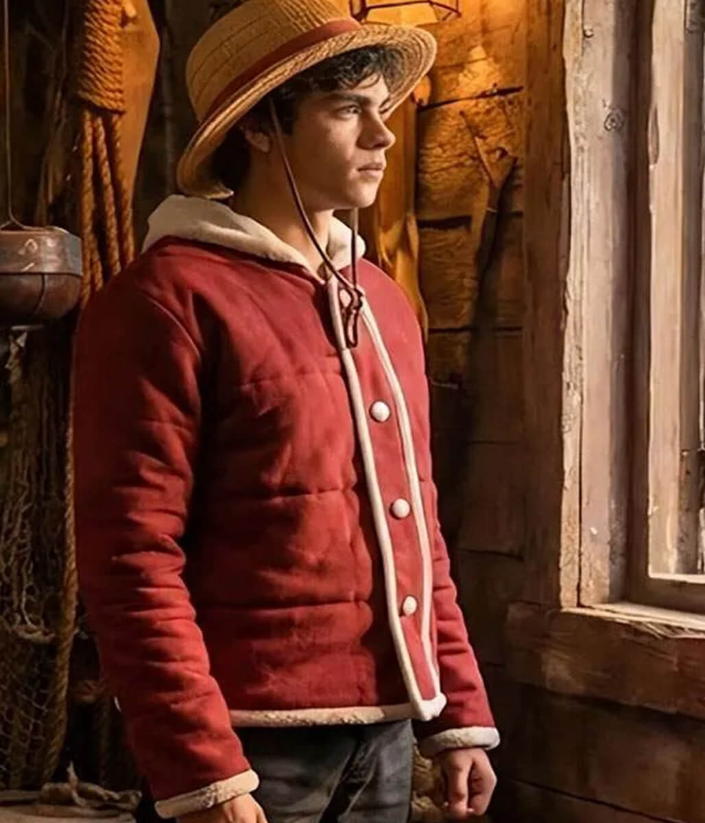 Monkey D. Luffy One Piece S02 Red Shearling Jacket