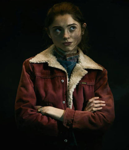 Nancy Wheeler Stranger Things S01 Red Corduroy Jacket