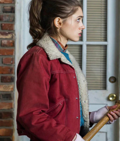 Nancy Wheeler Stranger Things S01 Red Corduroy Jacket