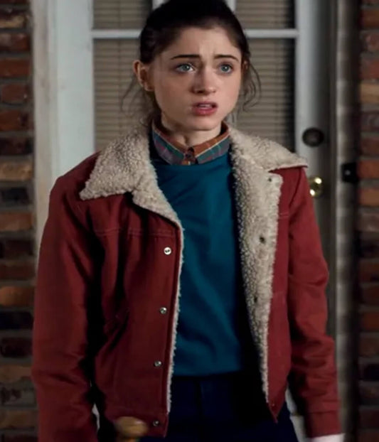 Nancy Wheeler Stranger Things S01 Red Corduroy Jacket