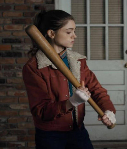 Nancy Wheeler Stranger Things S01 Red Corduroy Jacket