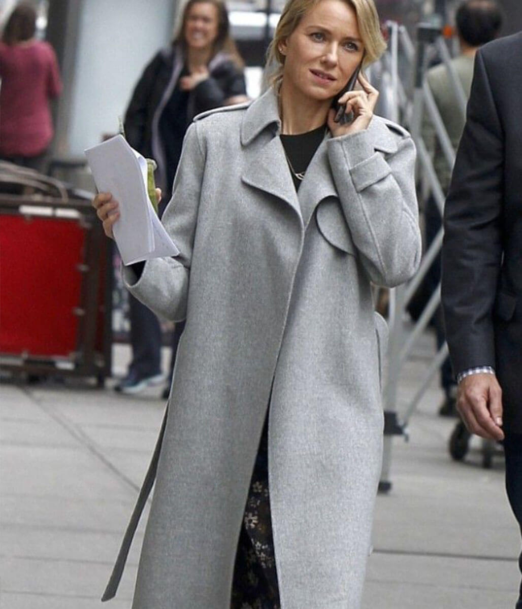 Naomi Watts Grey Wool Coat