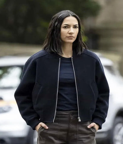 Natalee Linez CIA 2026 Blue Bomber Jacket