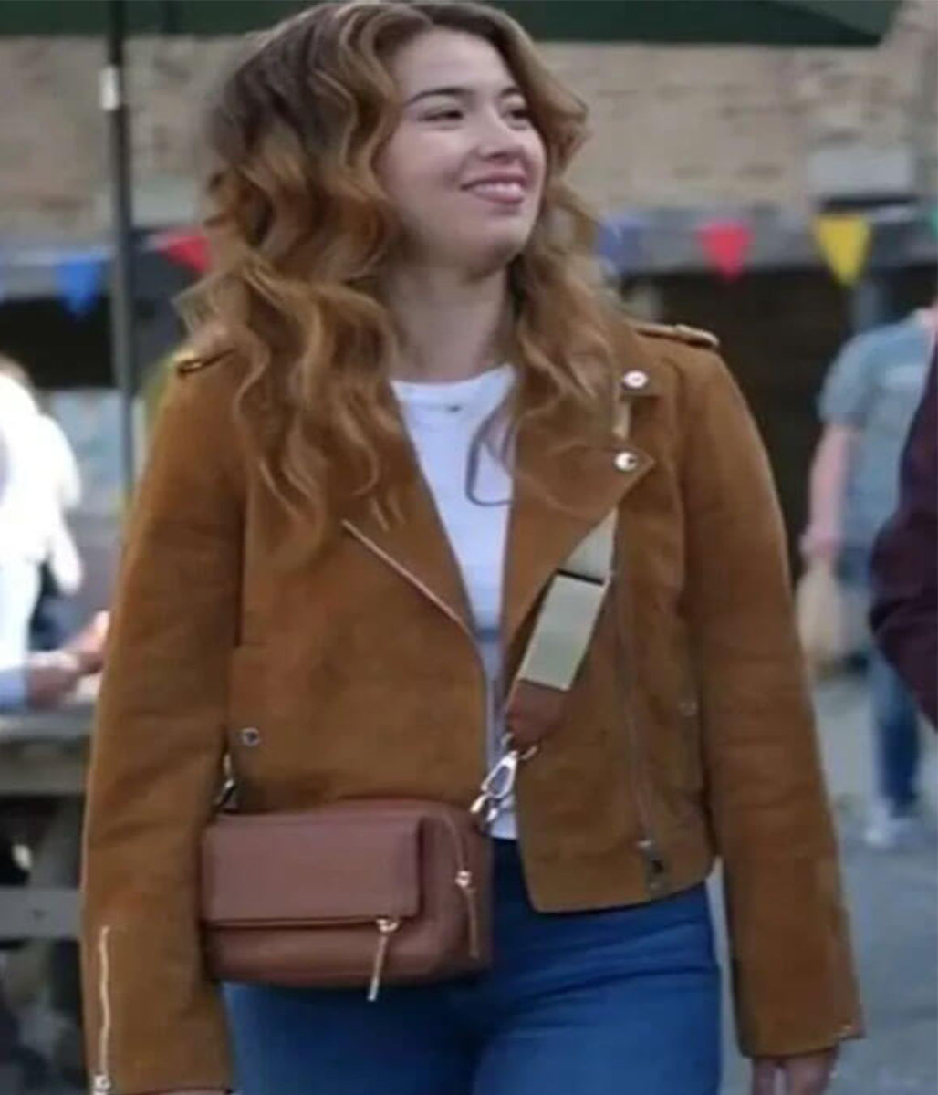 Nichole Sakura Royal-ish 2025 Lacey Pope Suede Jacket