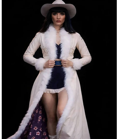 Nico Robin One Piece White Leather Coat