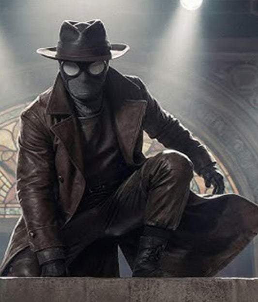 Nicolas Cage Spider Noir 2026 Brown Leather Coat