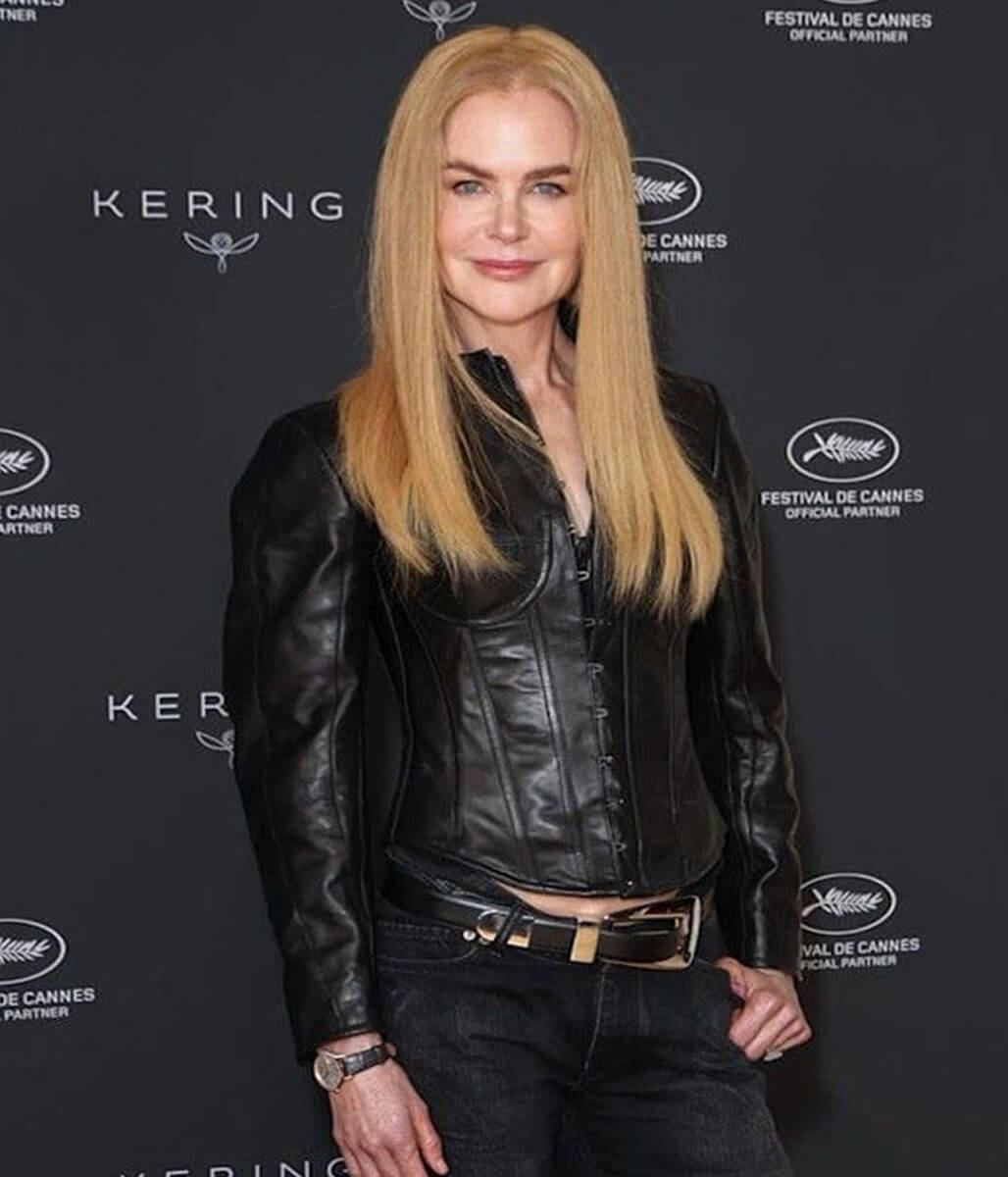 Nicole Kidman Cannes 2025 Black Leather Jacket