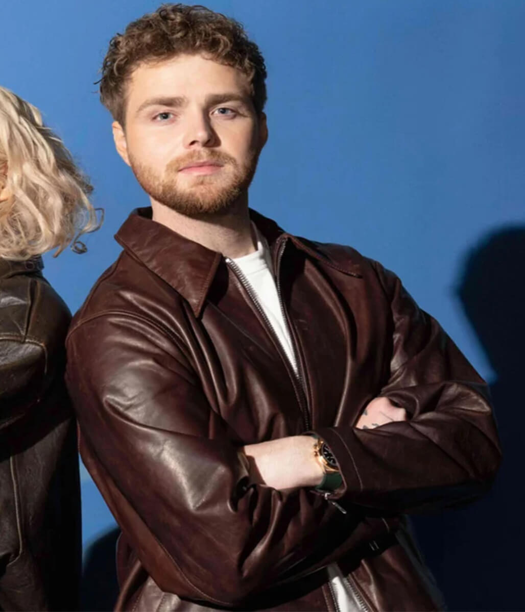 On My Mind 2025 Alex Warren Brown Leather Jacket