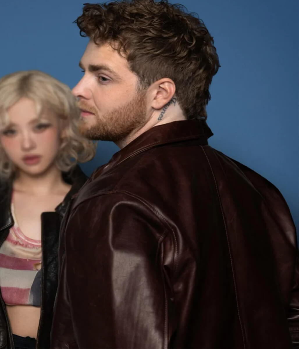 On My Mind 2025 Alex Warren Brown Leather Jacket