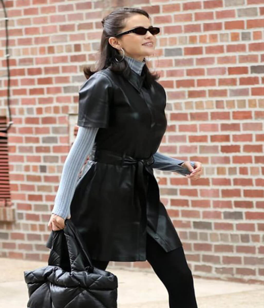 Only Murders in the Building S05 Selena Gomez Leather Coat