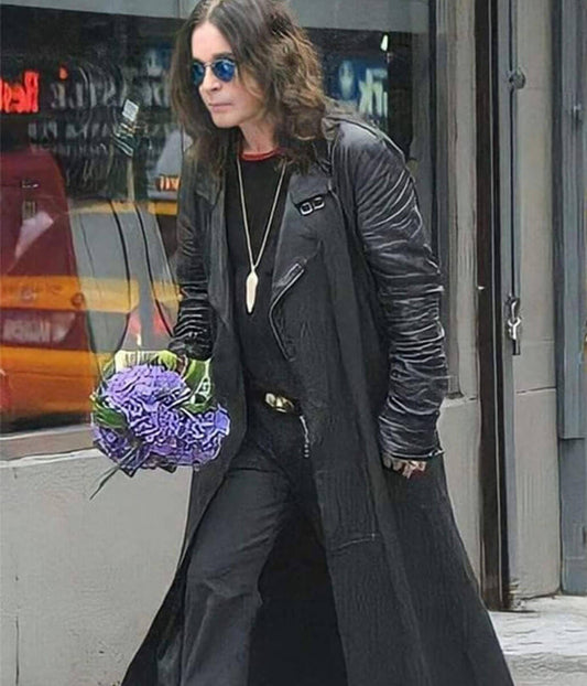 Ozzy Osbourne Black Leather Coat
