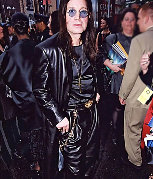 Ozzy Osbourne Black Leather Coat